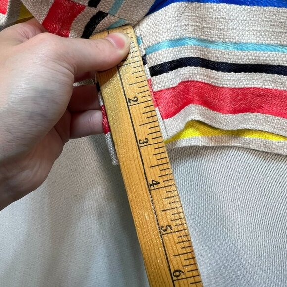 J.Crew Women's Jacquard Basket Weave Colorful Stripe Shorts Size 4 Multi Stretch - Picture 9 of 11